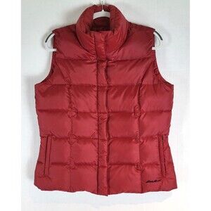 Eddie Bauer Premium Goose Down Puffer Vest Womens Large Full Zip